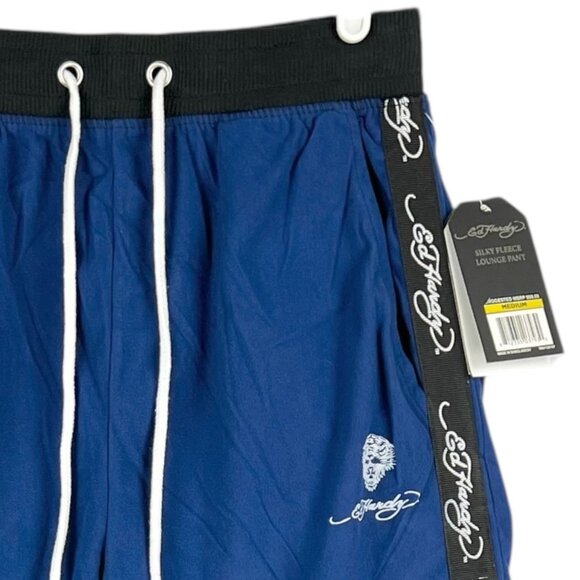 Ed Hardy Men Silky Fleece Blue Lounge Pants Sz M Ultra Comfort Elastic Waist NWT - Picture 4 of 11